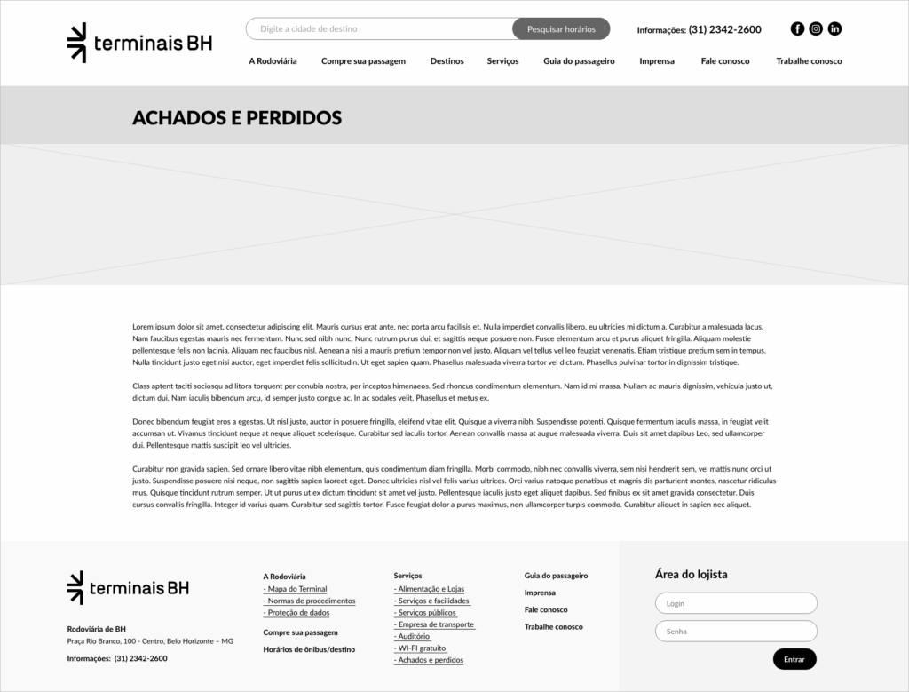 Site da Rodoviária de Belo Horizonte