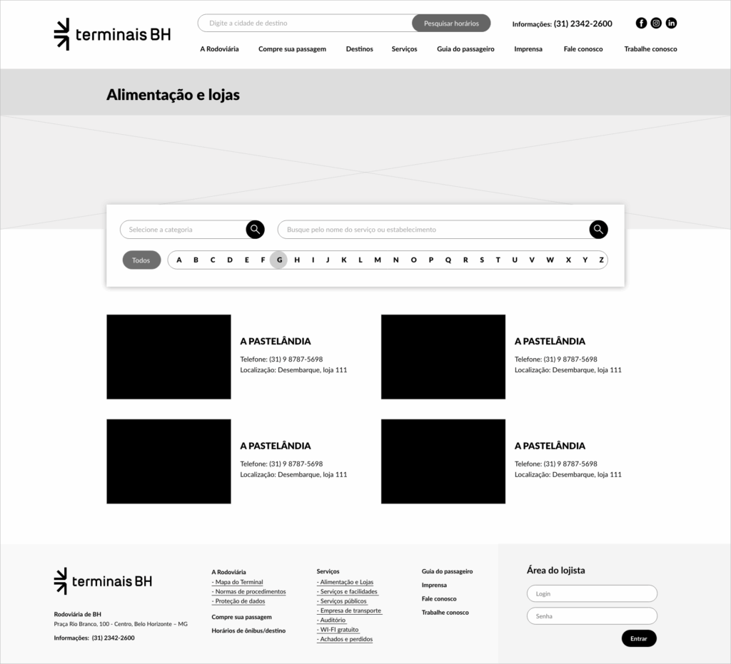 Site da Rodoviária de Belo Horizonte