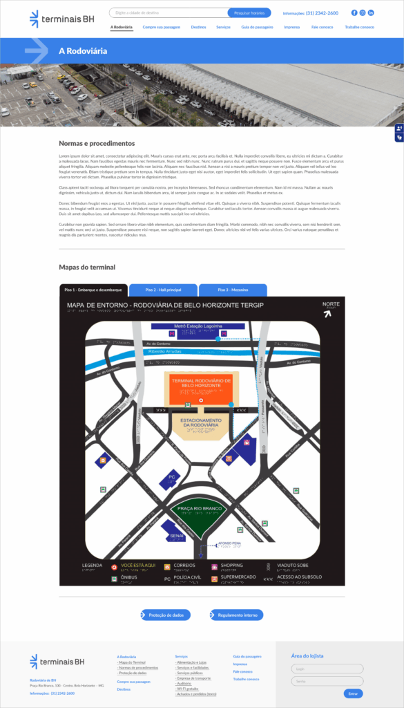 Site da Rodoviária de Belo Horizonte